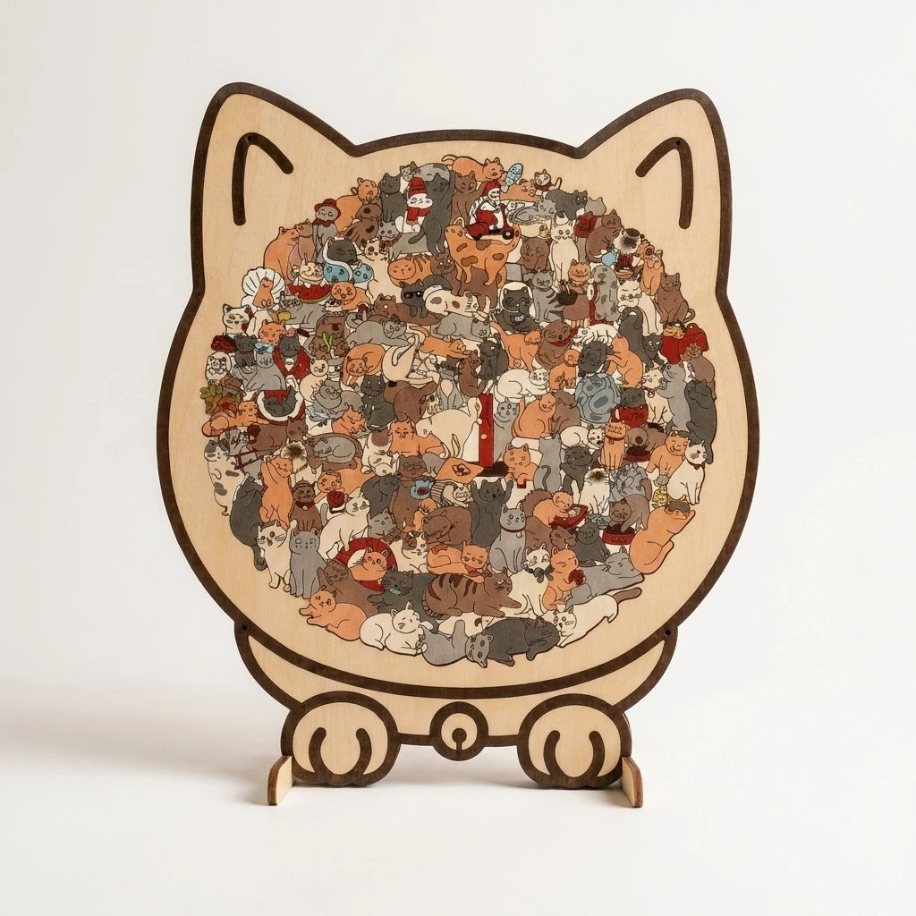 LACIAGA Tranh Ghép Gỗ Hình Thú Cưng Dễ Thương