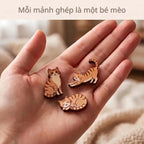 LACIAGA Tranh Ghép Gỗ Hình Thú Cưng Dễ Thương