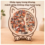 LACIAGA Tranh Ghép Gỗ Hình Thú Cưng Dễ Thương